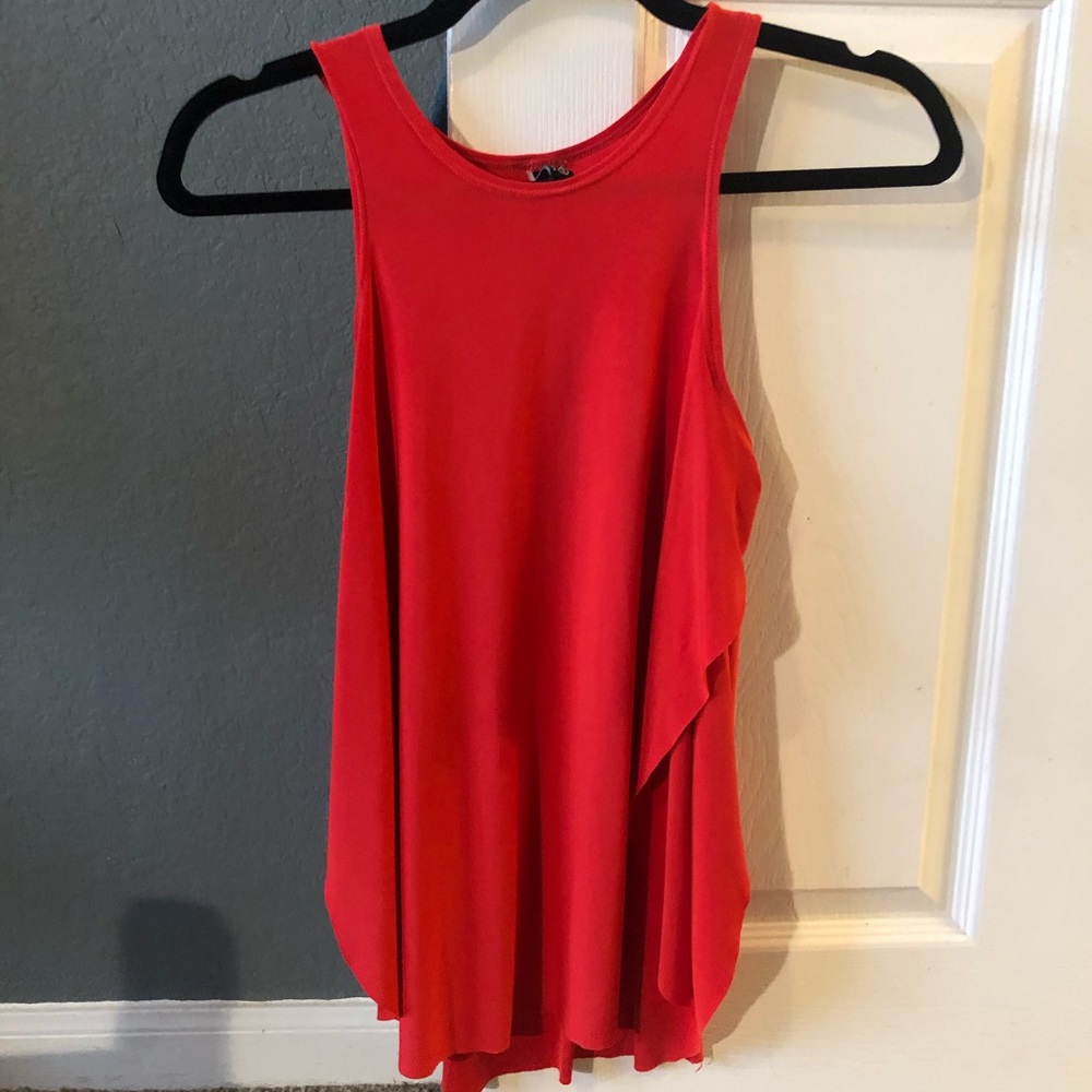 Flowy orange yoga tank